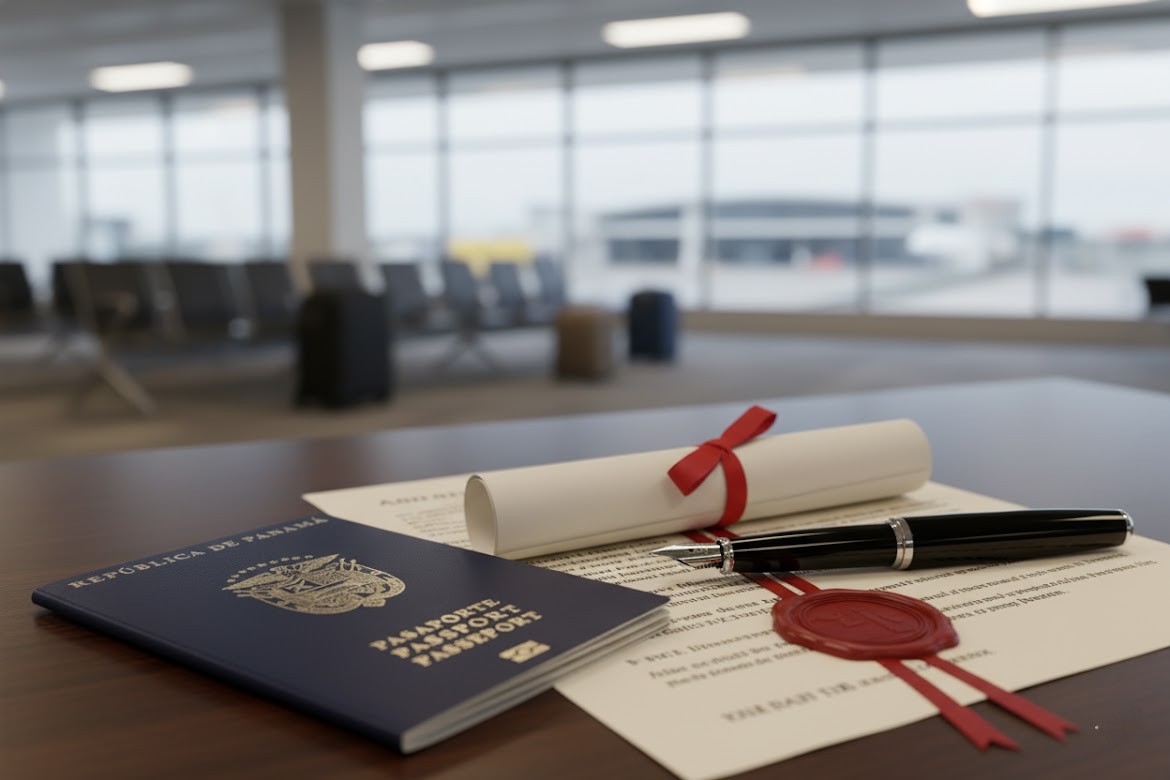 Pasaporte de menor panameño y documento notariado