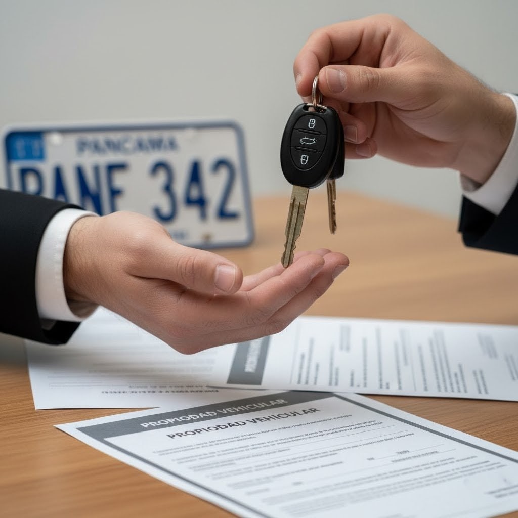 Traspaso vehicular papeles y llaves de auto en Panamá